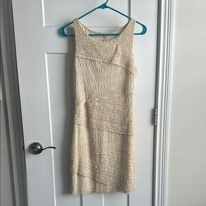 Elegant Cream Sleeveless Dress